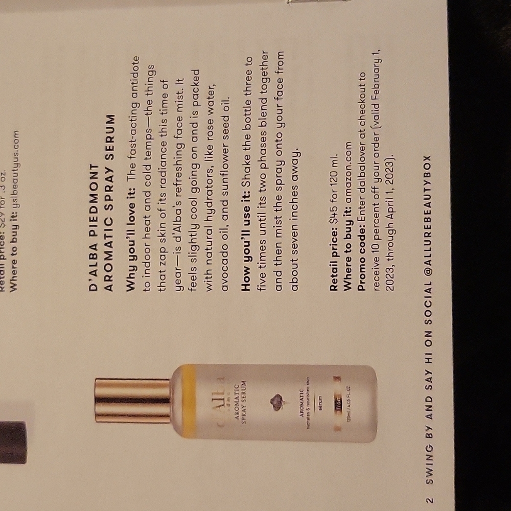 d'Alba White Truffle First Aromatic Spray Serum - Picture 6 of 8